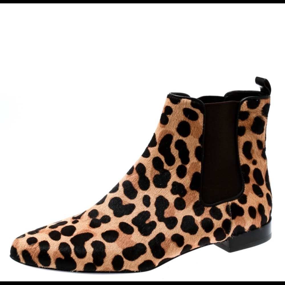 Tory Burch Leopard Print Chelsea Ankle Boots in Tan and Black